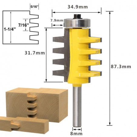 Fresa avellanador 19 mm para madera con vástago de 6 mm Ratio